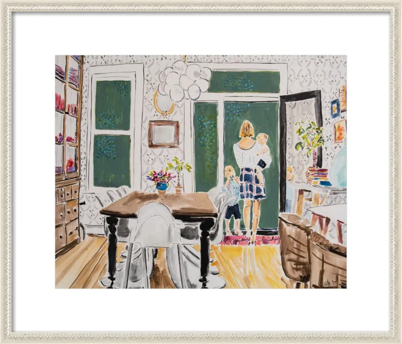 Dining Room with Wallpaper by Kate Lewis for Artfully Walls