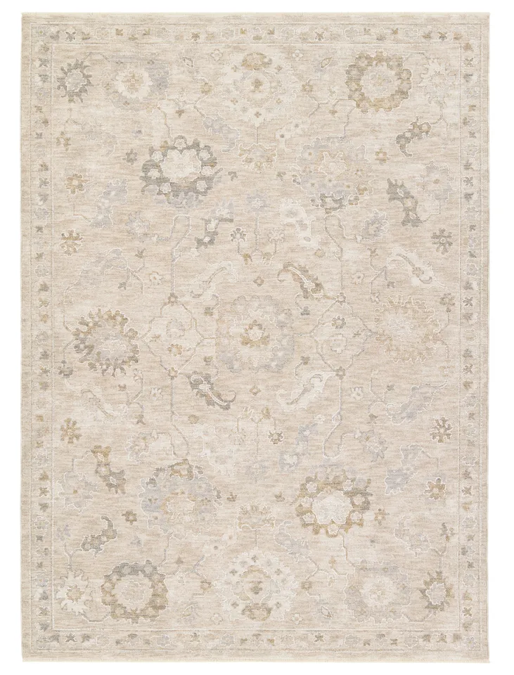 Alara VEK06 Floral Tan/White Area Rug (12'X15'7")