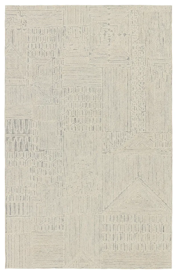 Karim Handmade Striped Cream/ Light Gray Area Rug (10'X14')