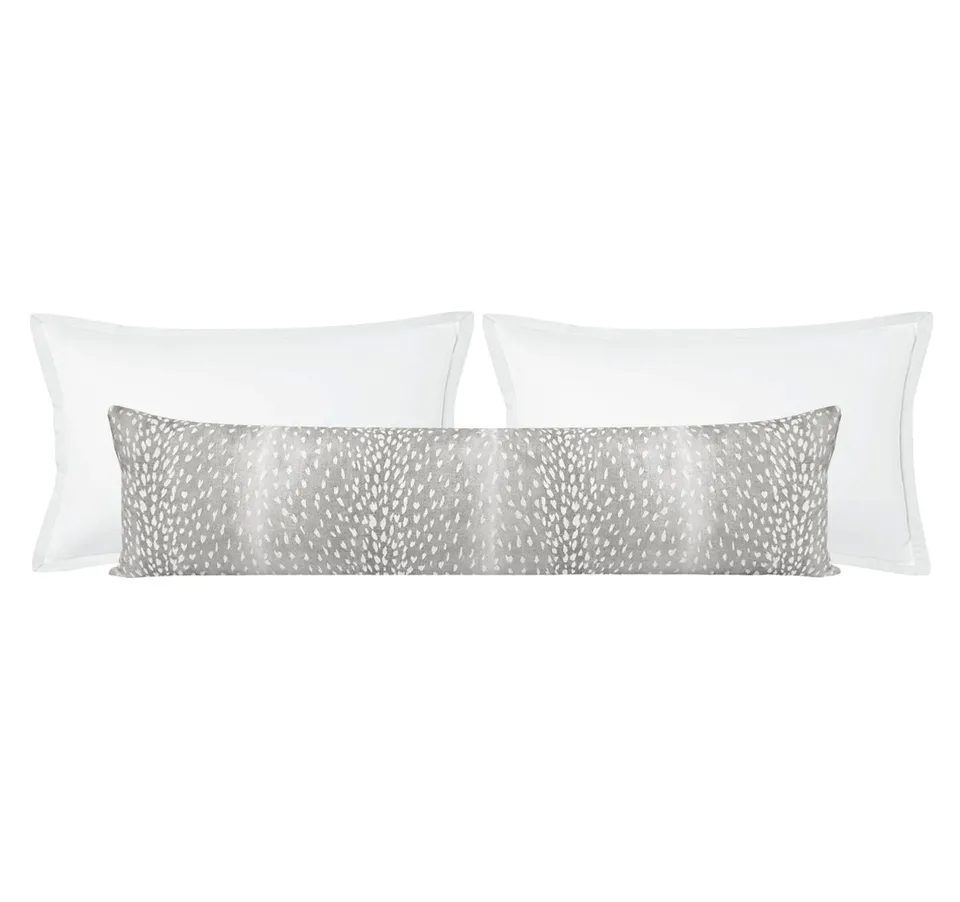 THE XL LUMBAR :: ANTELOPE LINEN PRINT // GREY - SWATCH 4" X 4"