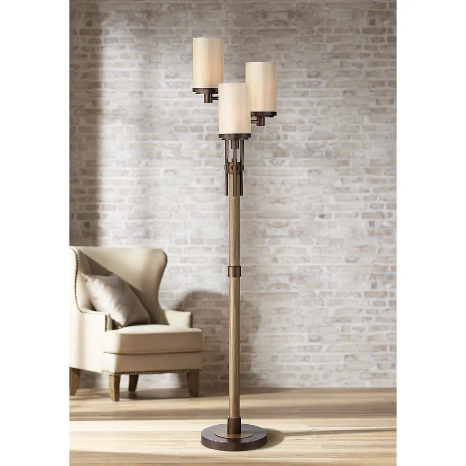 Franklin Iron Works Astoria 71" High Faux Wood 3-Light Tree Floor Lamp