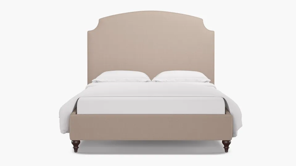 Cove Bed, Husk Everyday Linen, Espresso Traditional Turned Leg, Twin