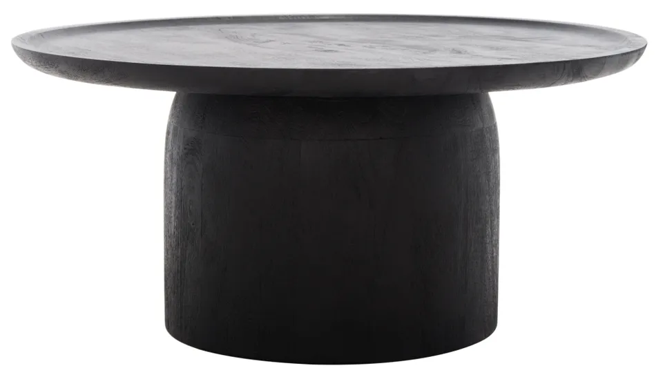 Hope Round Wood Coffee Table - Black