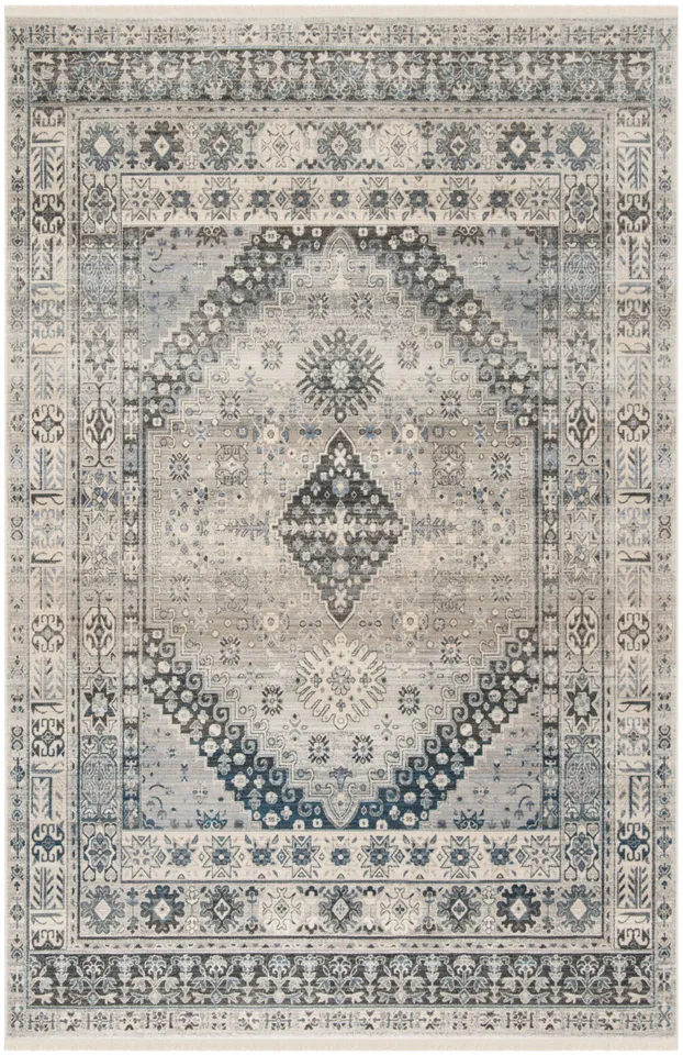 Arlo Home Woven Area Rug, VTP472F, Grey/Blue,  8' X 10'