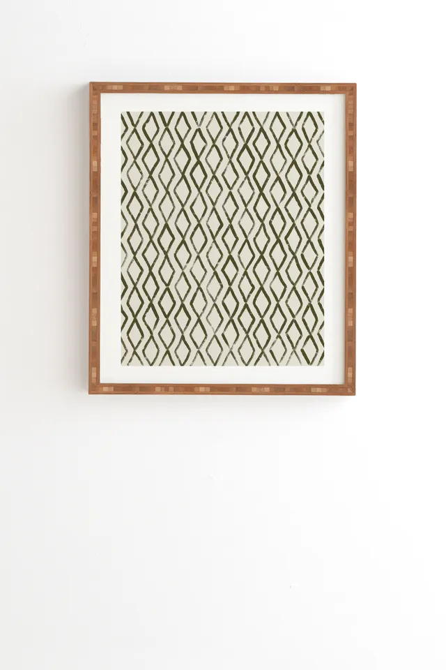 Simple Hand Drawn Pattern Vi by Alisa Galitsyna - Framed Wall Art Bamboo 30" x 30"