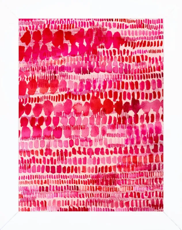 Pink and Red Watercolor Patterns Wall Art  by Paula Mills for Artfully Walls