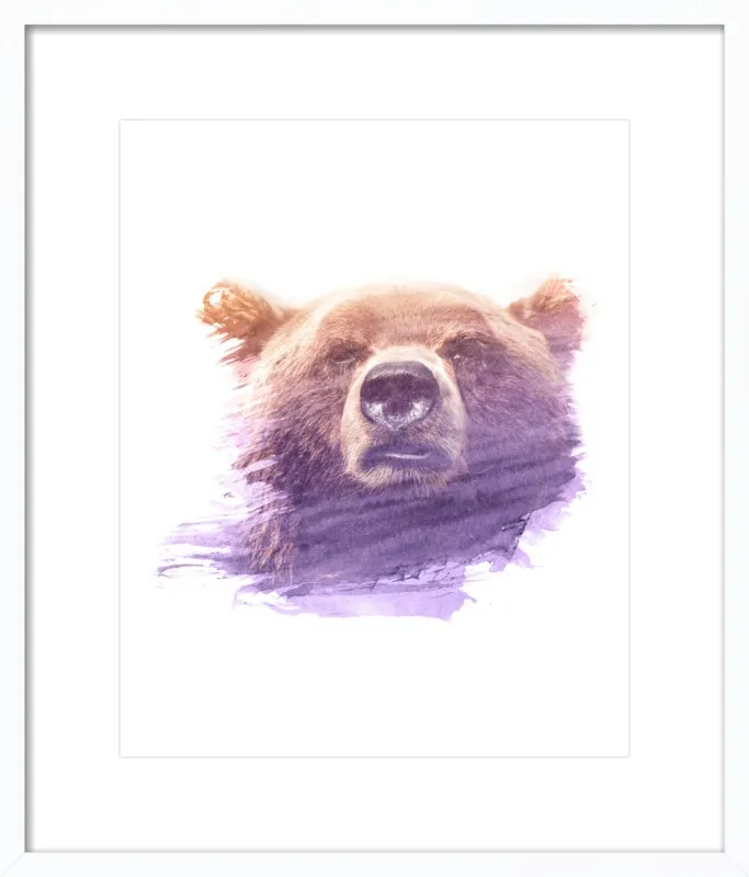 BEAR SUPERIMPOSED WATERCOLOR by Emiliano Deificus for Artfully Walls