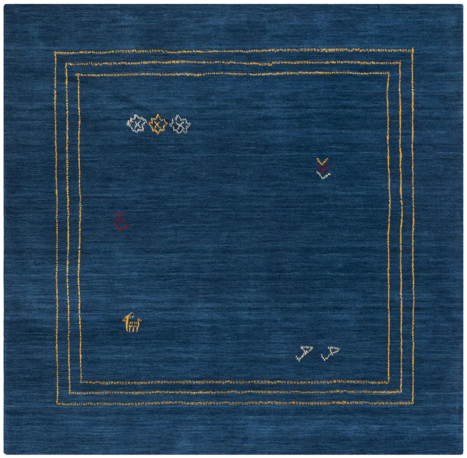 Arlo Home Hand Loomed Area Rug, HIM588A, Blue/Multi,  6' X 6' Square