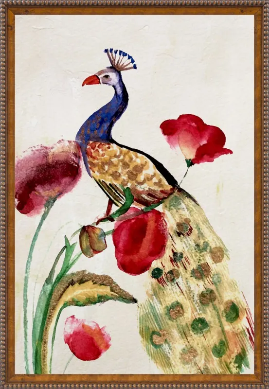 blue gold peacock by Ruti Shaashua for Artfully Walls