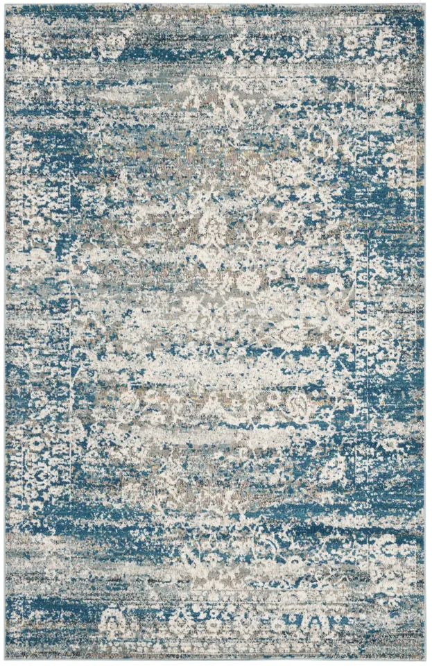 Arlo Home Woven Area Rug, ARA156B, Blue/Cream,  4' X 6'