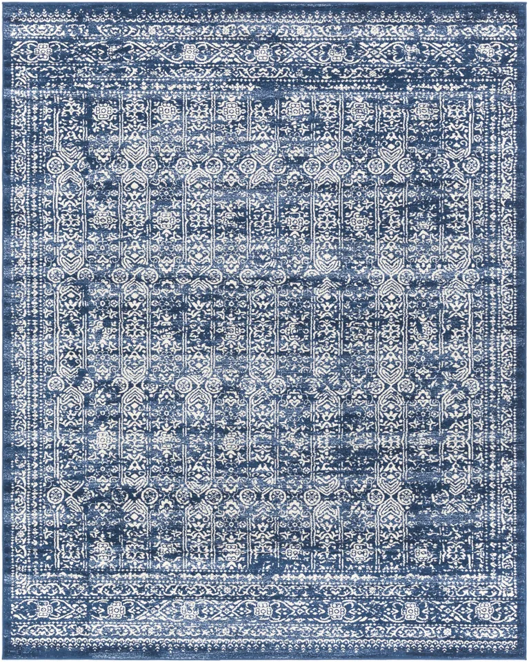 Roma Blue Indoor 7'10" x 10' Machine Woven Rug