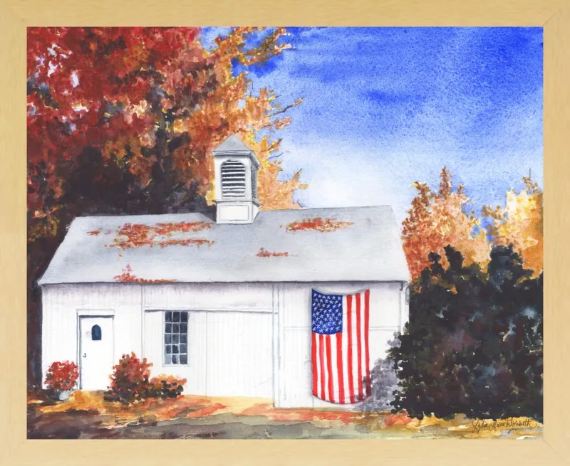 The Ross Barn in Fall by Lydia Marie Elizabeth for Artfully Walls