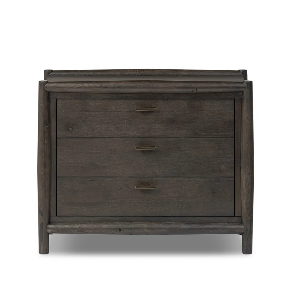 Glenview Nightstand - Cracked Smoked Black Veneer