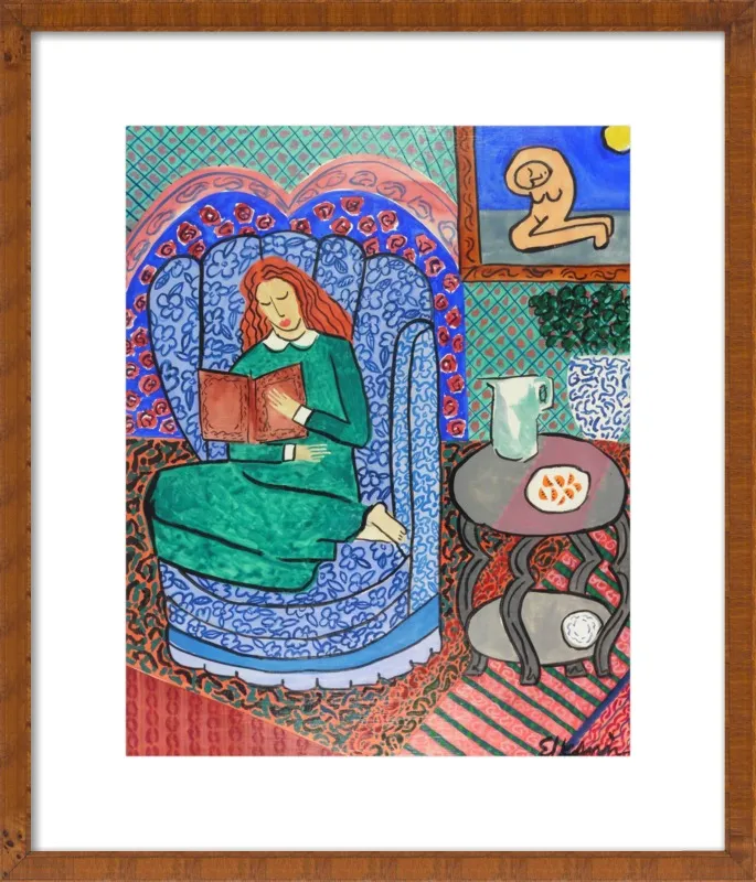 Red Headed Reader by Linda Elksnin for Artfully Walls