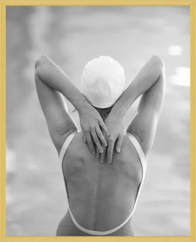 The Swimmer with a white  cap by Lucy Snowe for Artfully Walls