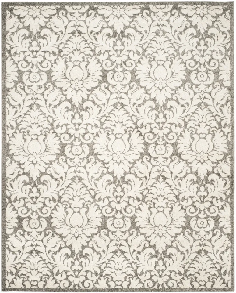 Arlo Home Indoor/Outdoor Woven Area Rug, AMT427R, Dark Grey/Beige,  9' X 12'