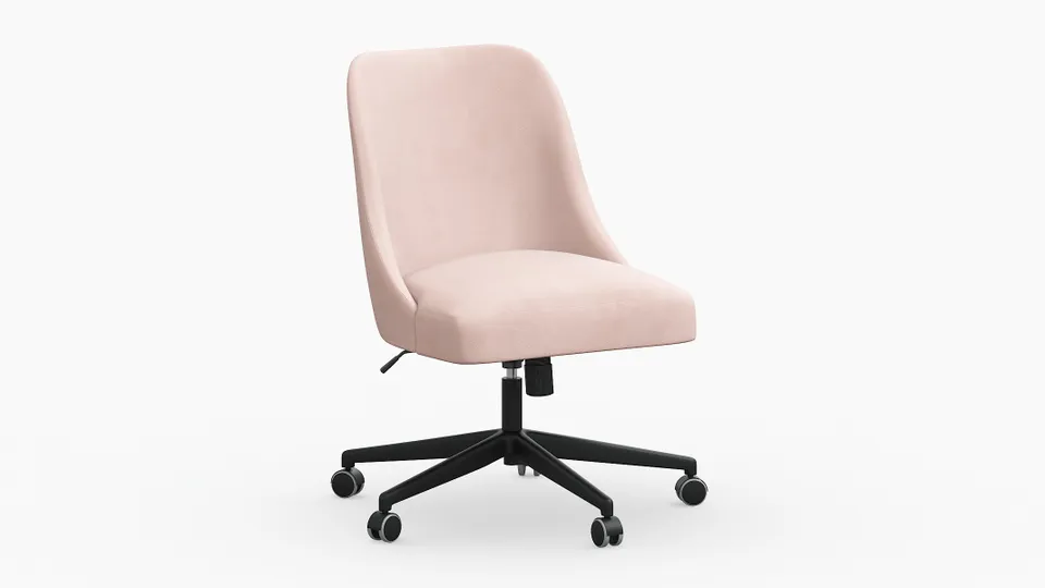 Tailored Task Chair, Blush Classic Velvet
