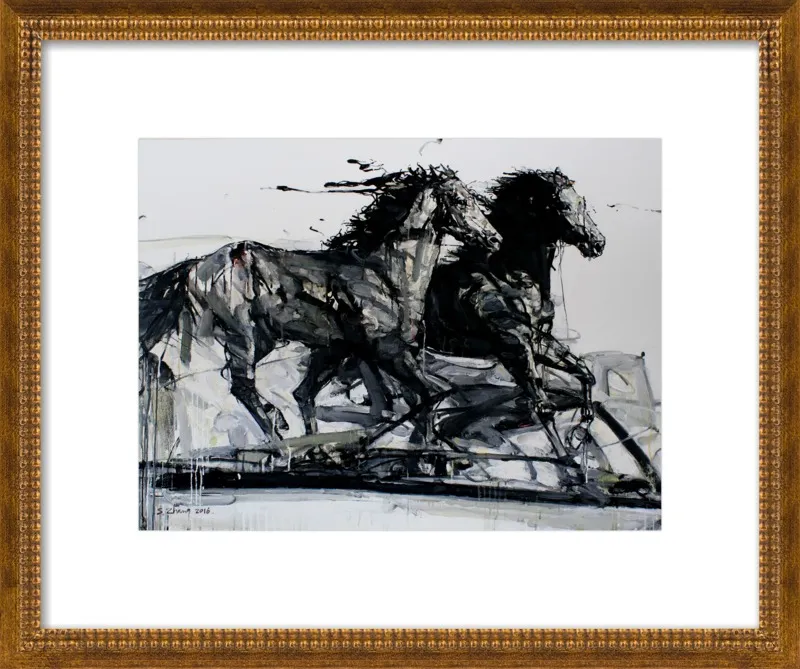 Black Stallions by Shao Y. Zhang for Artfully Walls