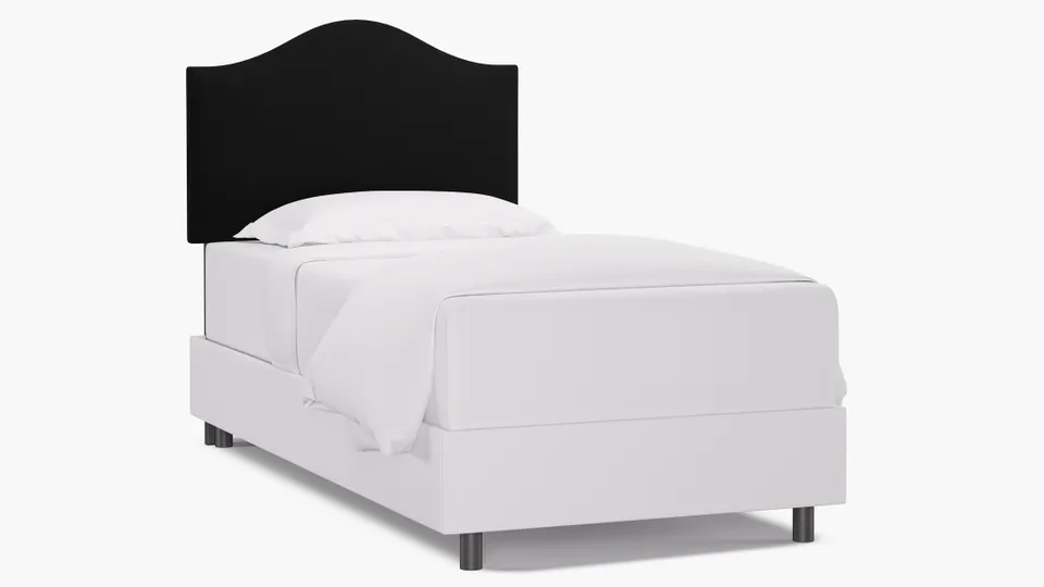 Camelback Headboard, Raven Everyday Linen, Twin