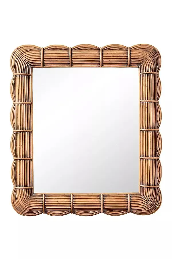 Clara Bundled Rattan Rectangular Mirror