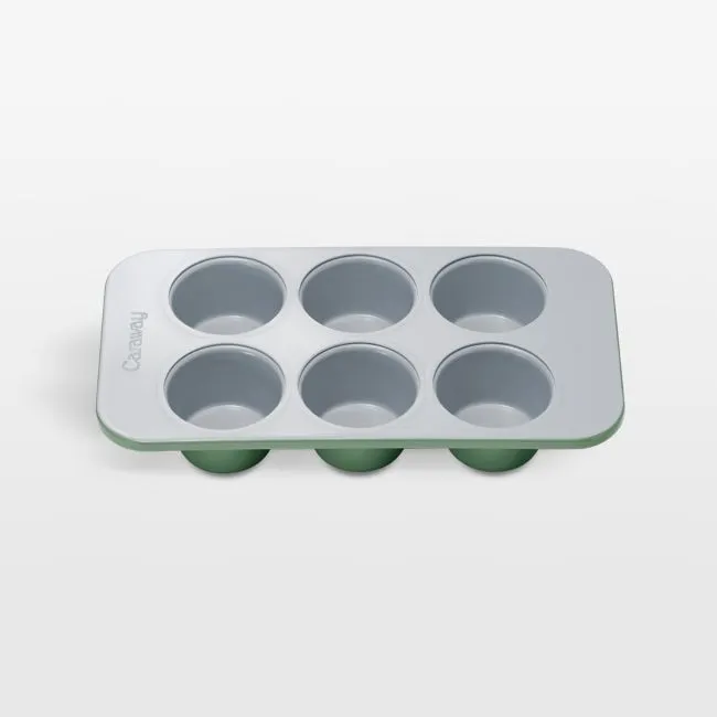Caraway ® Sage Ceramic Nonstick 6-Cup Muffin Pan