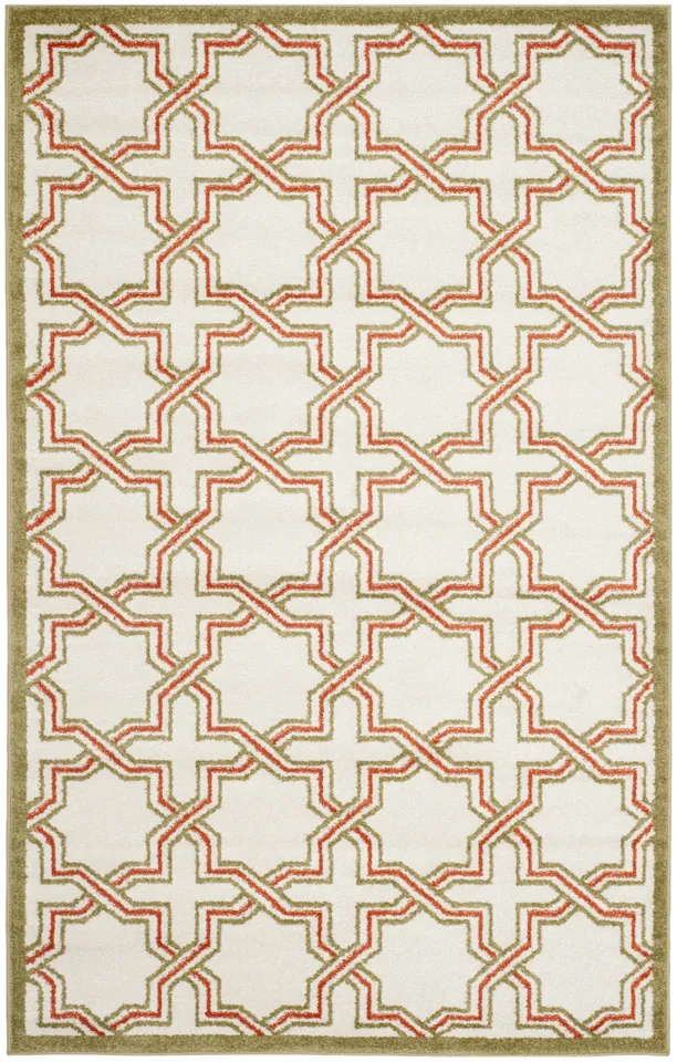 Arlo Home Indoor/Outdoor Woven Area Rug, AMT413A, Ivory/Light Green,  5' X 8'