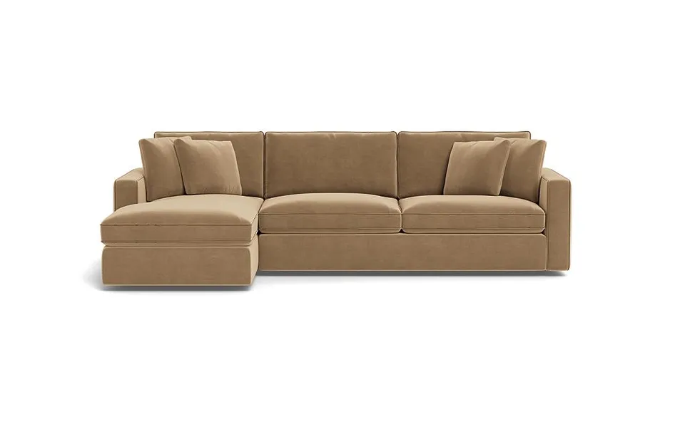 James 3-Seat Left Chaise Sleeper Sectional with Contrast Piping