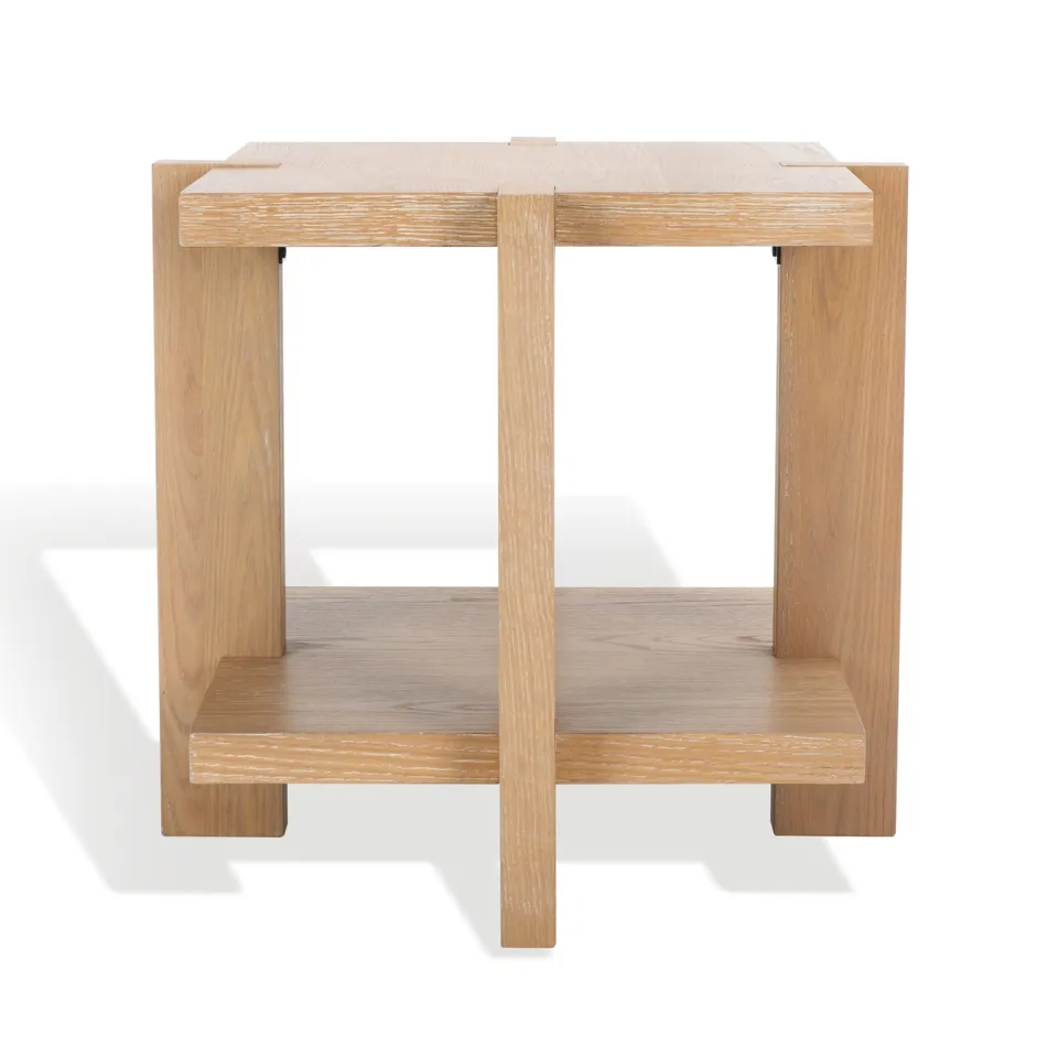 Quigley Square Wood Accent Table - Weathered Grey