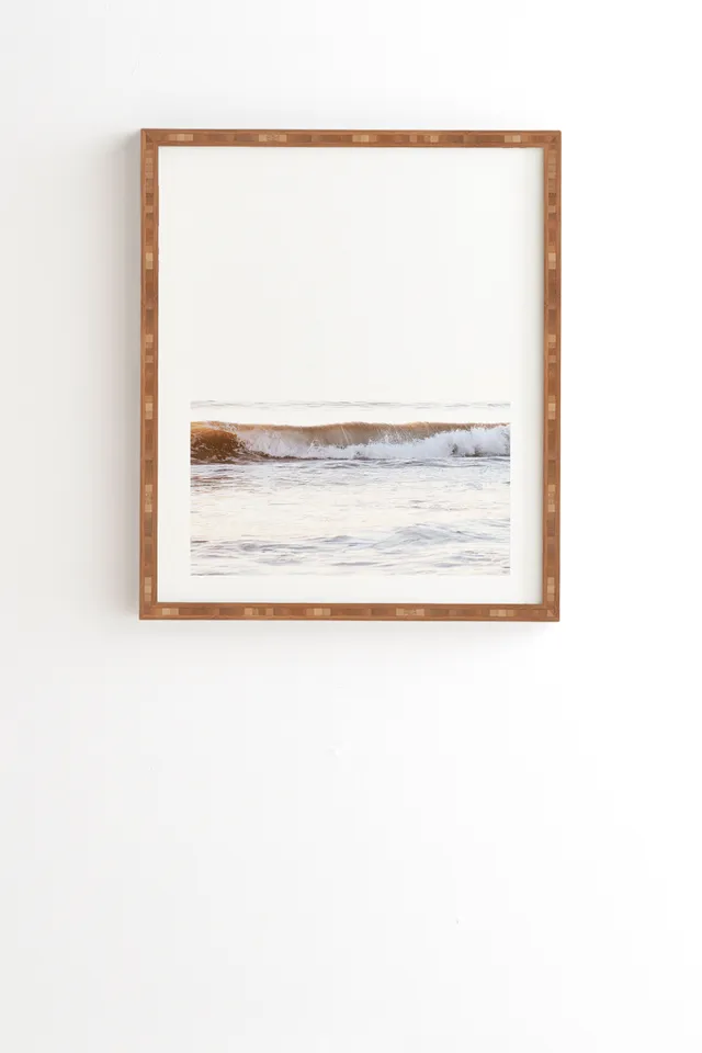 Minimalist Wave by Bree Madden - Framed Wall Art Bamboo 12" x 12"