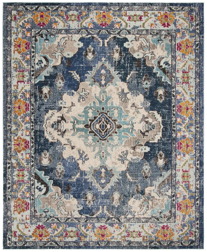 Arlo Home Woven Area Rug, MNC243N, Navy/Light Blue,  11' X 15'