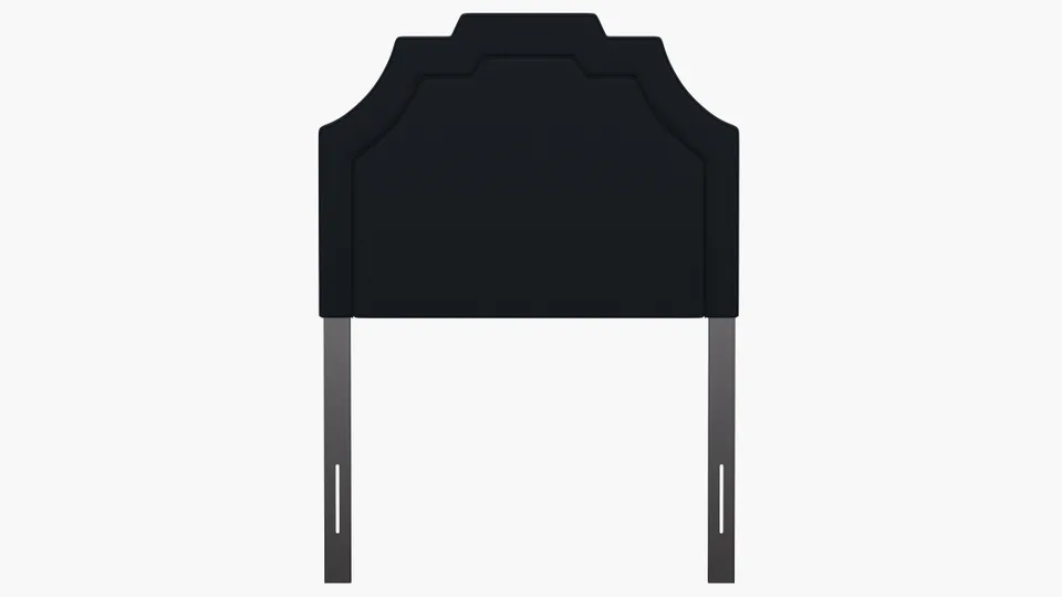 Art Deco Headboard, Navy Everyday Linen, Twin