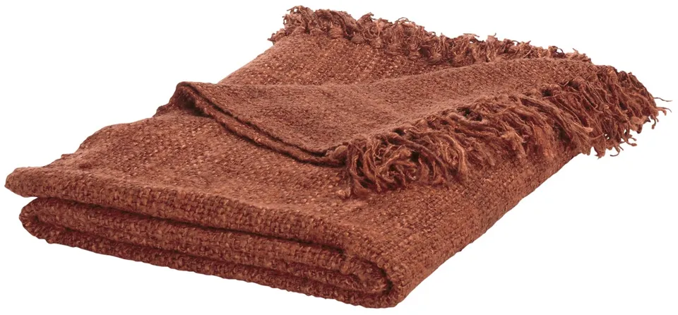Gaia 51 x 67 Brick Cotton Throw - Brickred