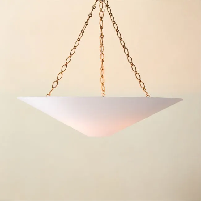 Collar Satin Pendant Light with Soft Bronze Chain 36"