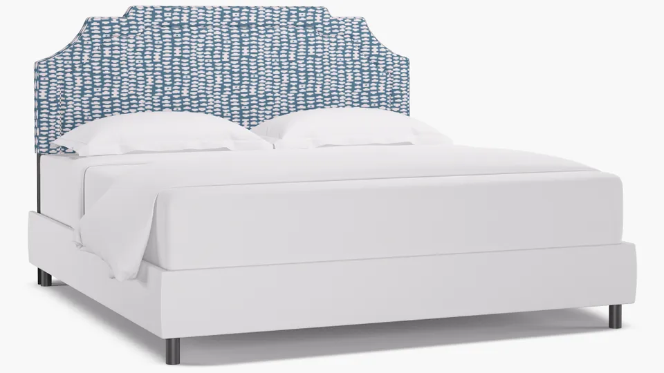 Art Deco Headboard, Dusty Blue Odalisque, King