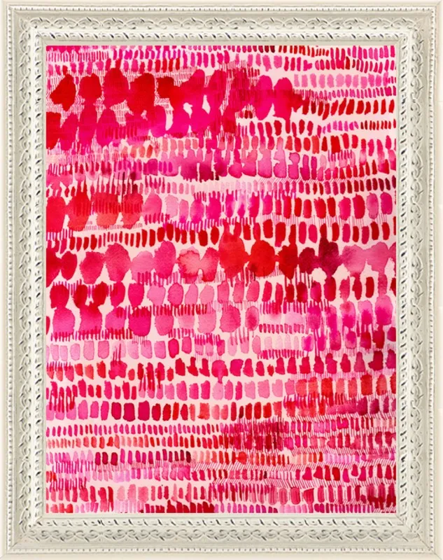 Pink and Red Watercolor Patterns Wall Art  by Paula Mills for Artfully Walls