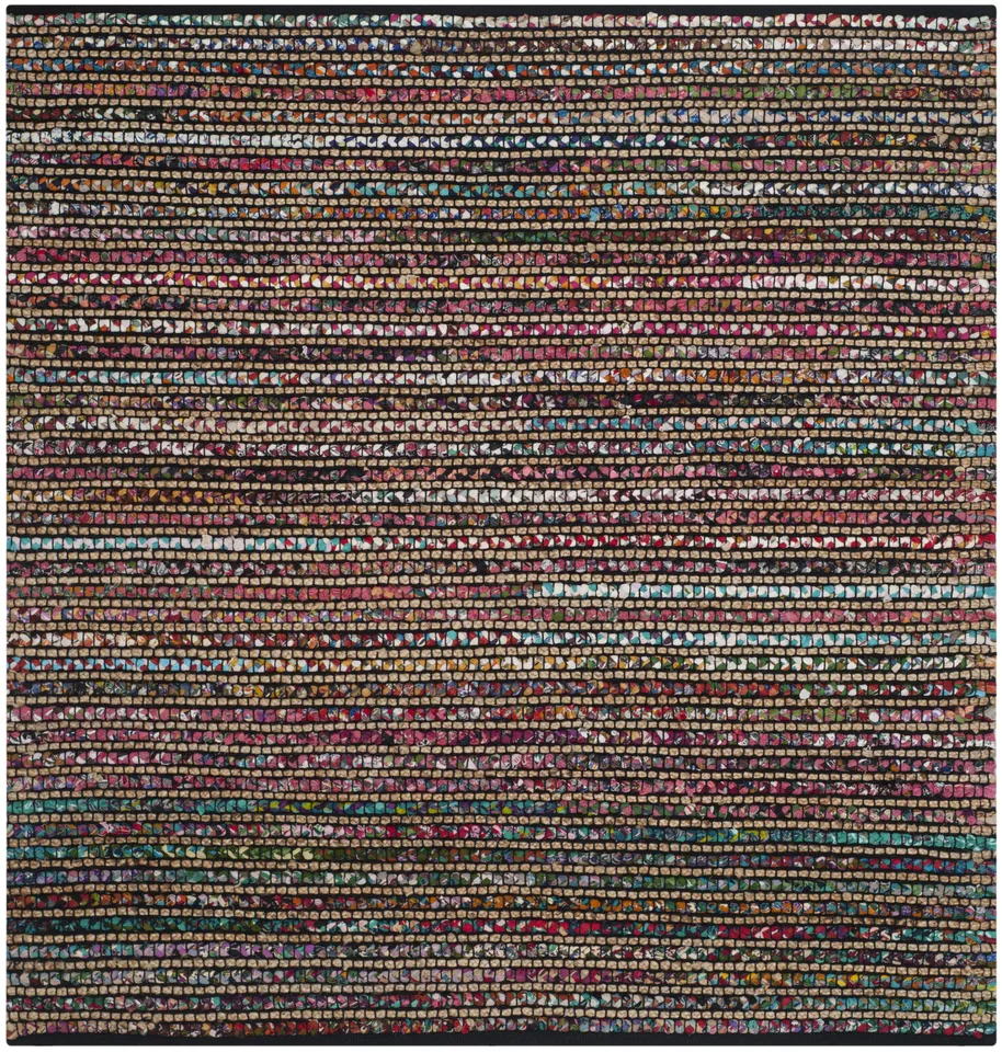 Arlo Home Hand Woven Area Rug, CAP360A, Multi,  6' X 6' Square