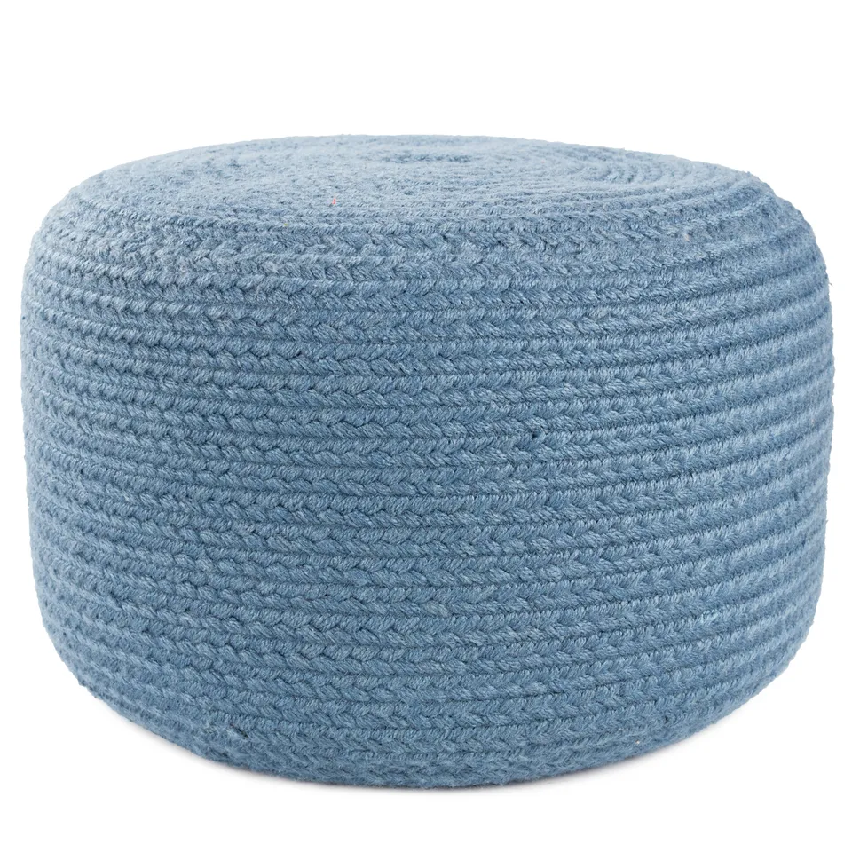 Vibe by Santa Rosa Indoor/ Outdoor Solid Blue Cylinder Pouf