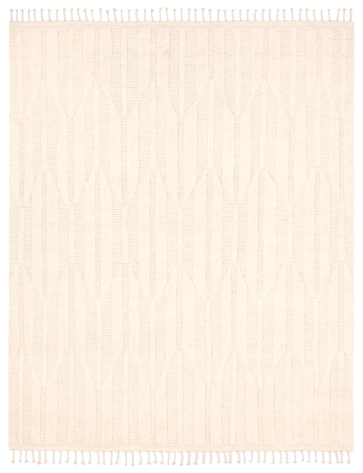 Quest KEO11 Handknotted Abstract Ivory Area Rug (8'x10')