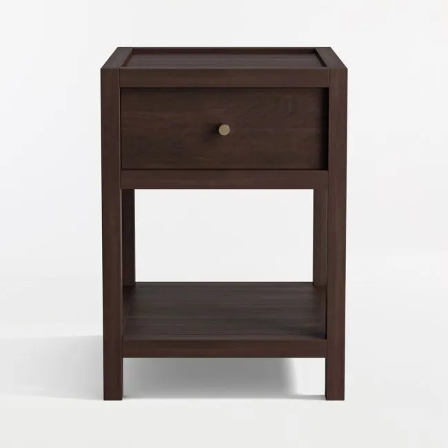 Keane 18" Espresso Solid Wood Narrow Nightstand