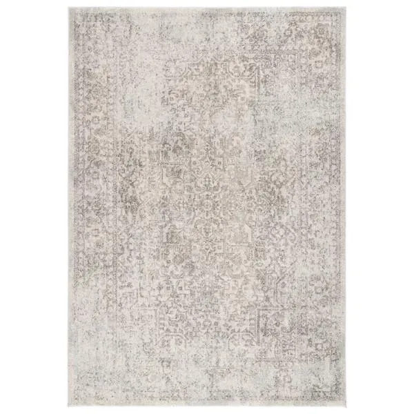 Evermere Distressed Medallion Grey Area Rug