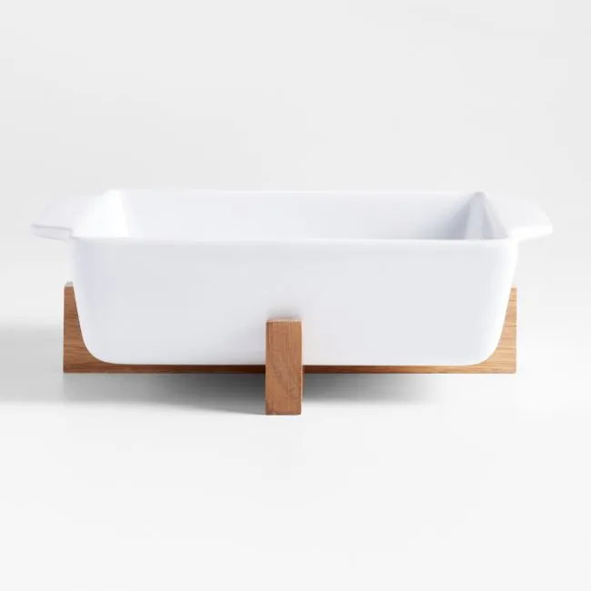 Oven-to-Table Square Baker with Acacia Wood Trivet