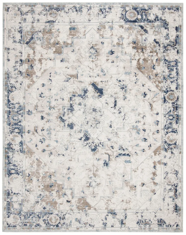 Arlo Home Woven Area Rug, MIR976M, Blue/Cream,  8' X 10'