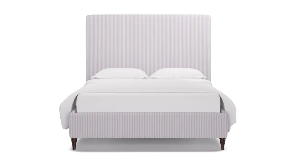 Classic Bed, Pink Classic Ticking Stripe, Espresso Decorative Tapered Leg, Twin