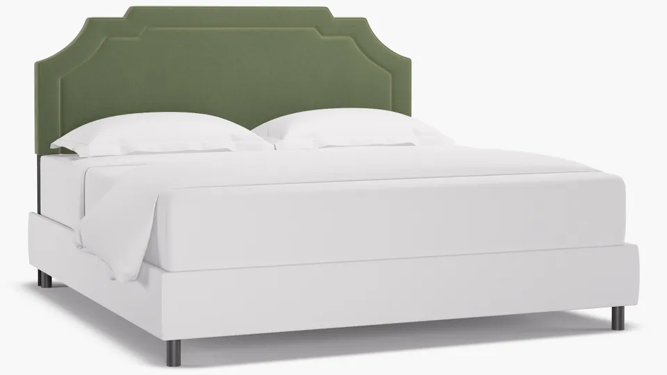 Art Deco Headboard, Vert Classic Velvet, King
