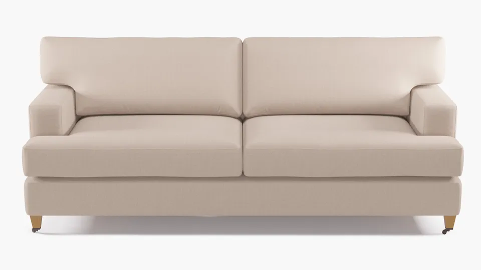 Classic Sofa, Husk Everyday Linen, Natural with Antique Brass Caster