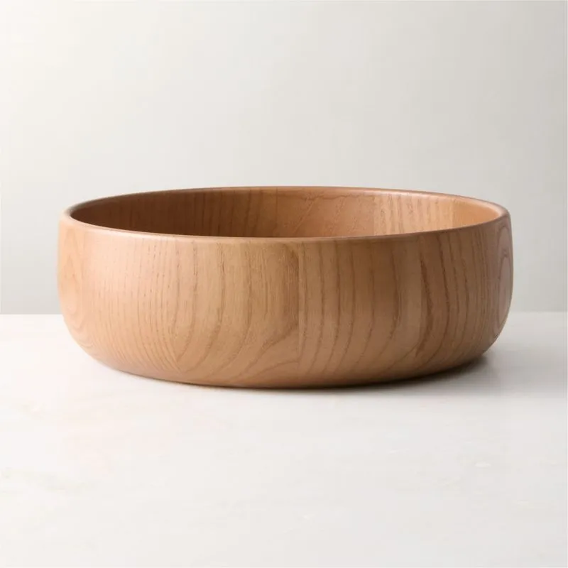 Mori Round Ash Wood Serving Bowl