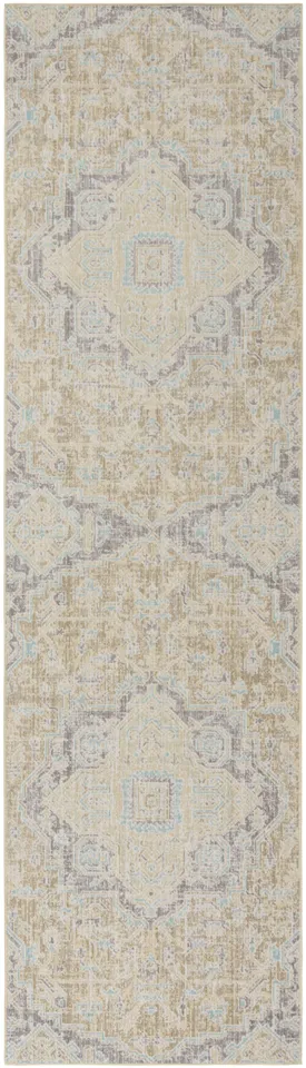 Arlo Home Woven Area Rug, WDS329E, Light Grey/Lime,  3' X 10'