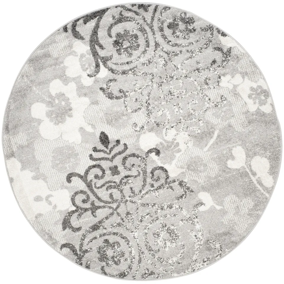Arlo Home Woven Area Rug, ADR114B, Silver/Ivory,  10' X 10' Round
