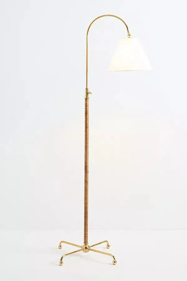 Curves Metal & Rattan Shaded No. 1 Floor Lamp