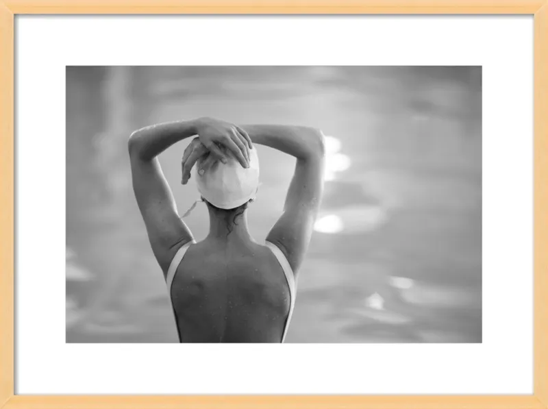 Woman Swimmer in a White Cap by Lucy Snowe for Artfully Walls